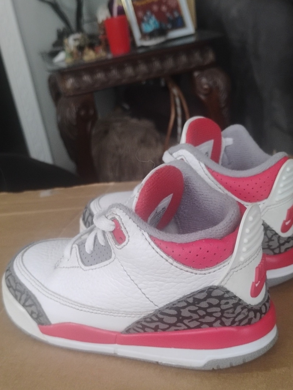 Kids Jordan 3 Retro Cement Fire Red